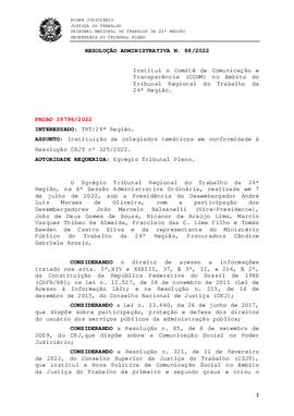 Resolução Administrativa n. 88/2022