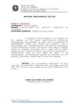 Resolução Administrativa n. 166/2022