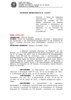 Resolução Administrativa n. 67/2022
