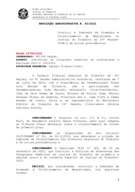 Resolução Administrativa n. 82/2022