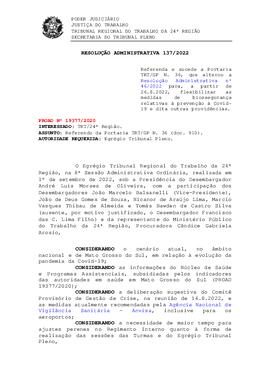 Resolução Administrativa n. 137/2022