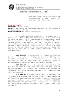 Resolução Administrativa n. 86/2022