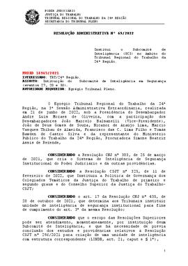 Resolução Administrativa n. 69/2022