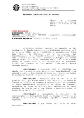 Resolução Administrativa n. 79/2022