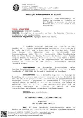 Resolução Administrativa n. 63/2022