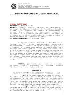 Resolução Administrativa n. 143/2020
