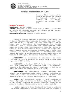 Resolução Administrativa n. 34/2023