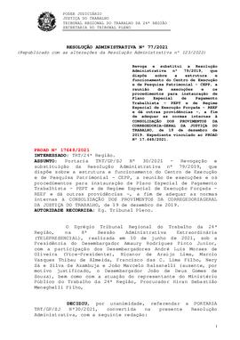 Resolução Administrativa n. 77/2021
