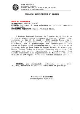 Resolução Administrativa n. 38/2023