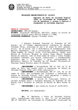 Resolução Administrativa n. 83/2023