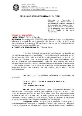 Resolução Administrativa n. 94/2021