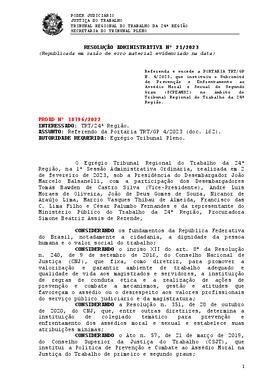Resolução Administrativa n. 21/2023