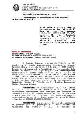 Resolução Administrativa n. 54/2023