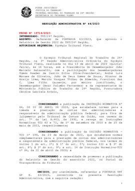 Resolução Administrativa n. 44/2023