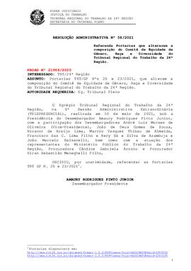 Resolução Administrativa n. 58/2021