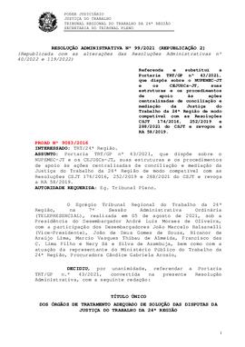Resolução Administrativa n. 99/2021