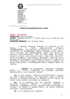 Resolução Administrativa n. 16/2021
