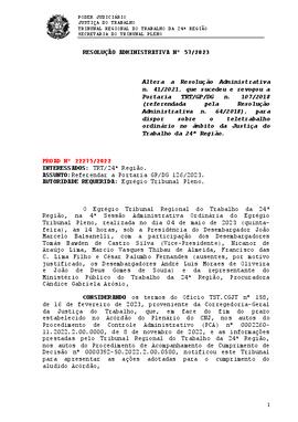 Resolução Administrativa n. 57/2023