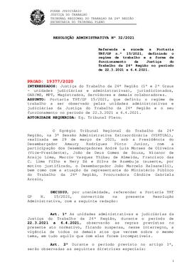 Resolução Administrativa n. 32/2021