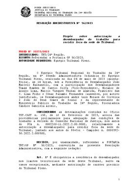 Resolução Administrativa n. 56/2023