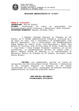 Resolução Administrativa n. 25/2023