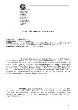 Resolução Administrativa n. 98/2020