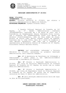 Resolução Administrativa n. 28/2021