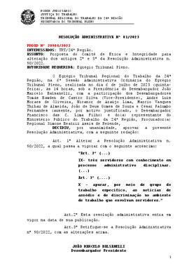 Resolução Administrativa n. 81/2023