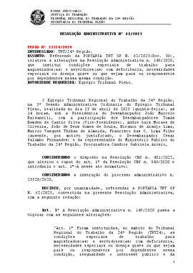 Resolução Administrativa n. 42/2023