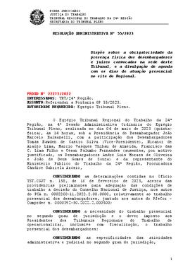 Resolução Administrativa n. 55/2023