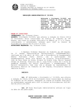 Resolução Administrativa n. 35/2021